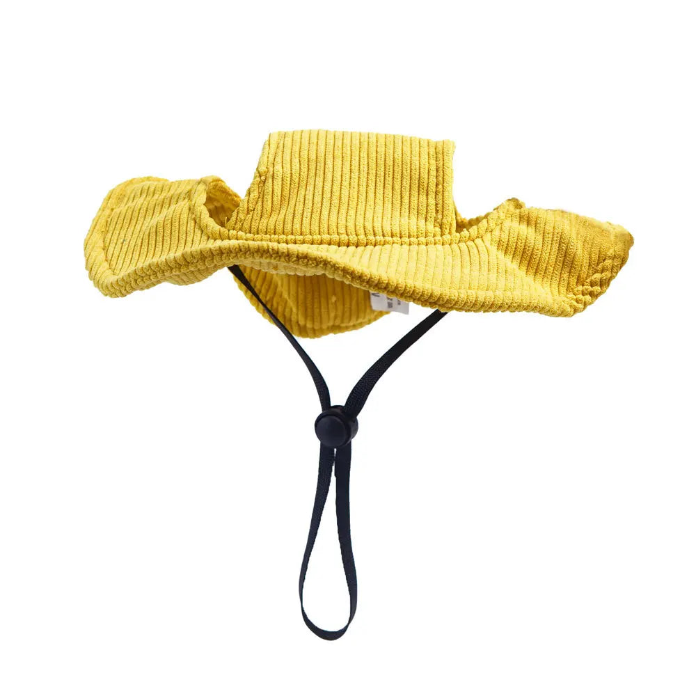 Adjustable Corduroy Dog Hat Cap