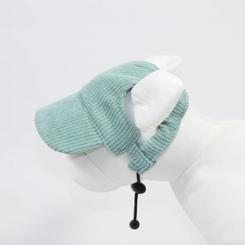 Adjustable Corduroy Dog Hat Cap