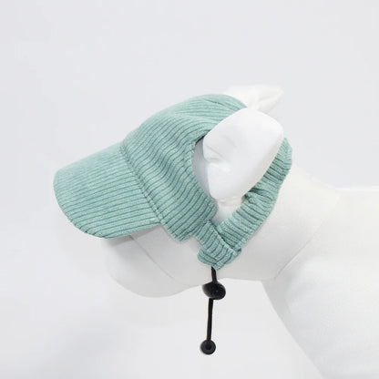 Adjustable Corduroy Dog Hat Cap