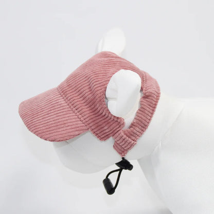 Adjustable Corduroy Dog Hat Cap