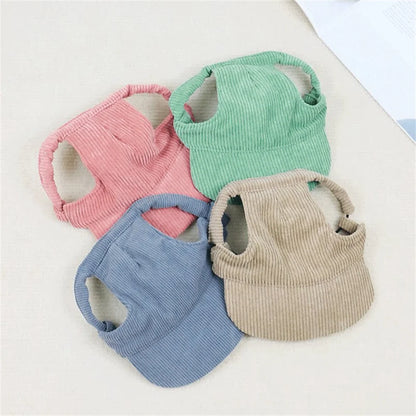 Adjustable Corduroy Dog Hat Cap