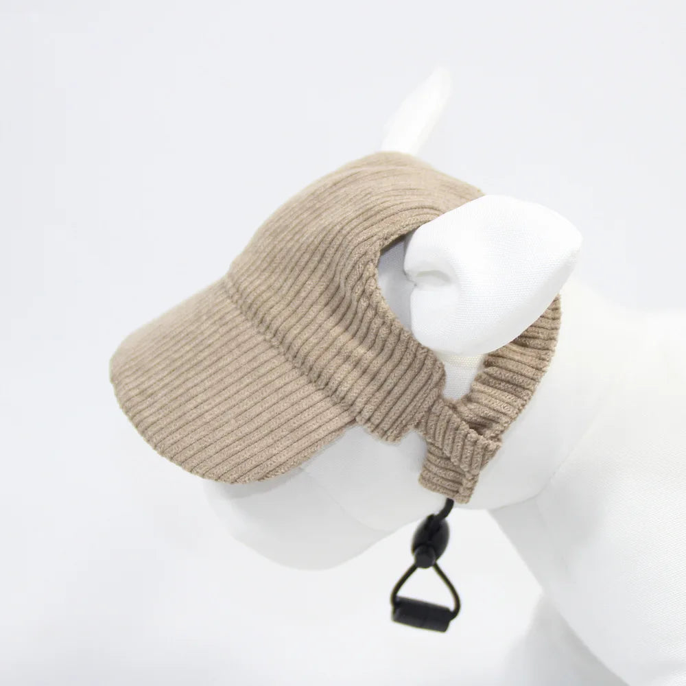 Adjustable Corduroy Dog Hat Cap