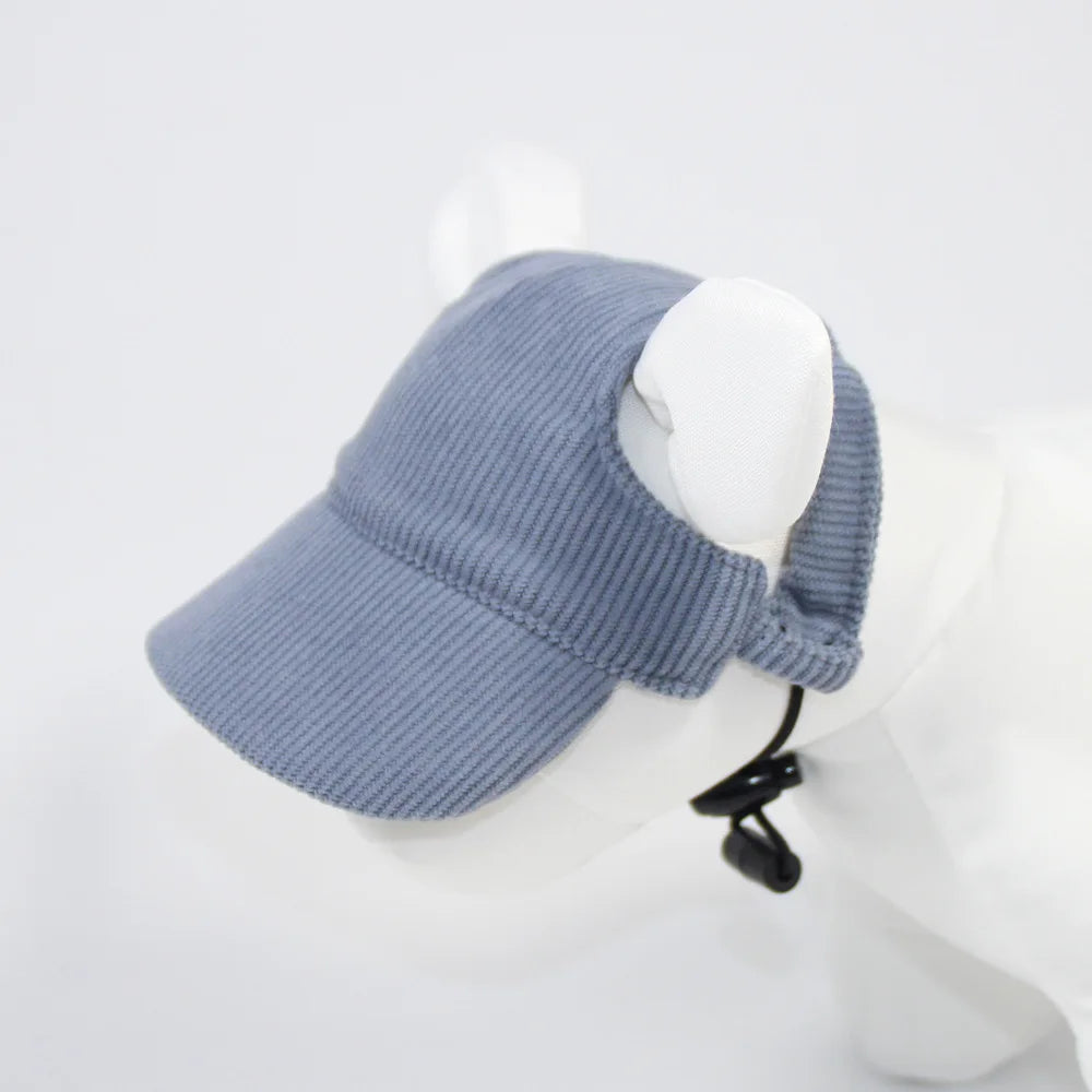 Adjustable Corduroy Dog Hat Cap